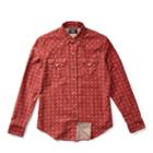 Ralph Lauren Rrl Print Cotton Western Shirt Rl 852 Red Cream