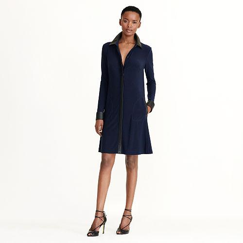 Ralph Lauren Lauren Contrast-trim Shirtdress Lighthouse Navy-black