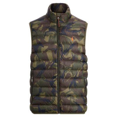 Ralph Lauren Camo Packable Down Vest Vintage Olive Camo
