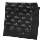 Polo Ralph Lauren Motorcycle Silk Pocket Square Black