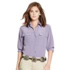 Polo Ralph Lauren Silk 2-pocket Shirt Rustic Violet