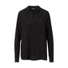 Ralph Lauren Silk Georgette Shirt Polo Black