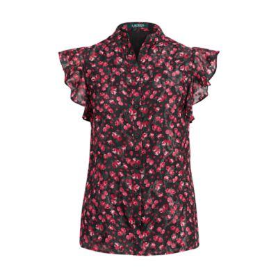 Ralph Lauren Floral Ruffle Sleeveless Shirt Multi