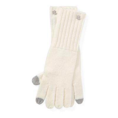Ralph Lauren Lrl Monogram Gloves Bone