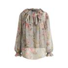 Ralph Lauren Sheer Silk Floral Blouse Elton Floral
