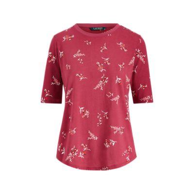 Ralph Lauren Jersey Top Rich Cranberry Multi