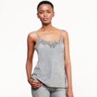 Ralph Lauren Lauren Lace-trim Suede Camisole Castle Grey