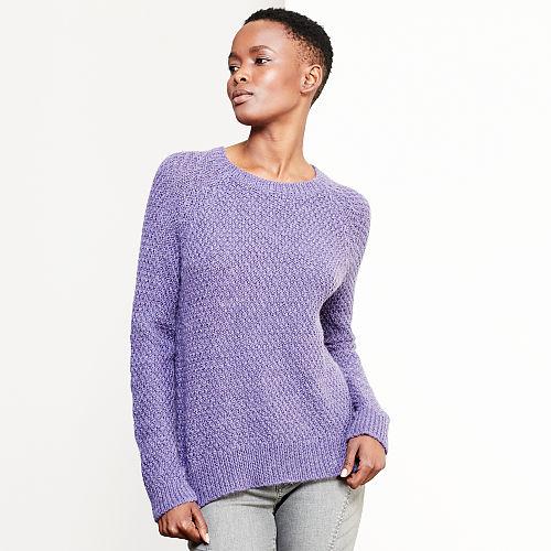 Ralph Lauren Lauren Seed-stitched Crewneck Sweater Purple Heather