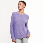 Ralph Lauren Lauren Seed-stitched Crewneck Sweater Purple Heather