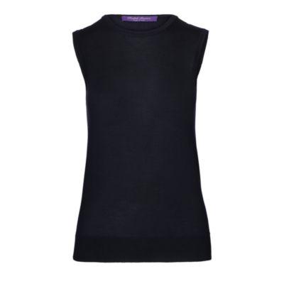 Ralph Lauren Cashmere Sleeveless Sweater Midnight