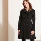 Ralph Lauren Lauren Wool Fit-and-flare Coat Black