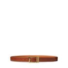 Ralph Lauren Brass-buckle Calfskin Belt Chestnut