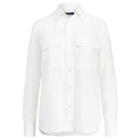 Polo Ralph Lauren Silk Crepe Button-down Shirt White