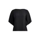 Ralph Lauren Georgette Dolman Blouse Polo Black
