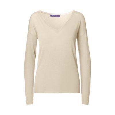 Ralph Lauren Merino Wool V-neck Sweater Light Tan