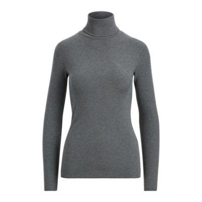 Ralph Lauren Ribbed Stretch Turtleneck Antique Heather
