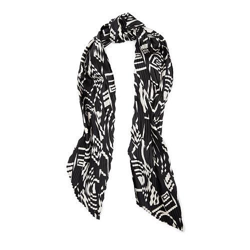 Ralph Lauren Lauren Tania Crinkled Silk Scarf Black