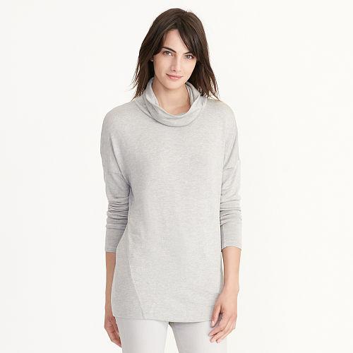 Ralph Lauren Lauren Cowlneck Jersey Sweater Platinum Heather