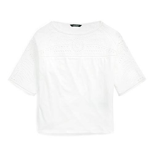 Ralph Lauren Lauren Eyelet-embroidered Top White