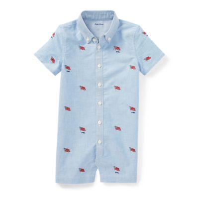 Ralph Lauren Knit Cotton Oxford Shortall Bsr Blue 6m