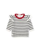 Ralph Lauren Ruffled Striped Cotton Sweater Clubhouse Cream/ Navy 24m