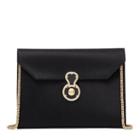 Ralph Lauren Suede Ricky Pouch With Chain Black