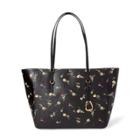 Ralph Lauren Floral Leather Tote Black Vintage Floral