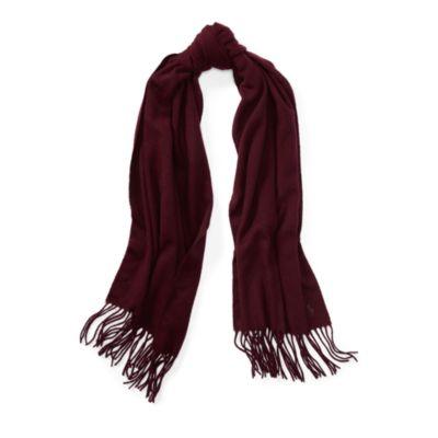 Ralph Lauren Cashmere-wool Muffler Scarf Aged Wine