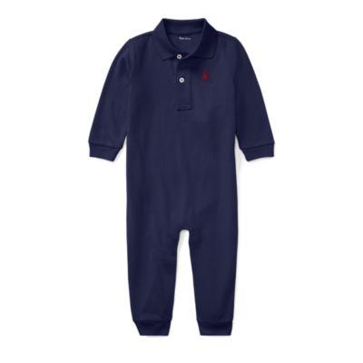 Ralph Lauren Cotton Mesh Polo Coverall Newport Navy 9m
