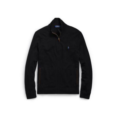 Ralph Lauren Merino Wool Full-zip Sweater Polo Black