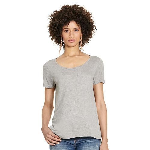 Polo Ralph Lauren Jersey Scoopneck Pocket Tee Soft Flannel Heather