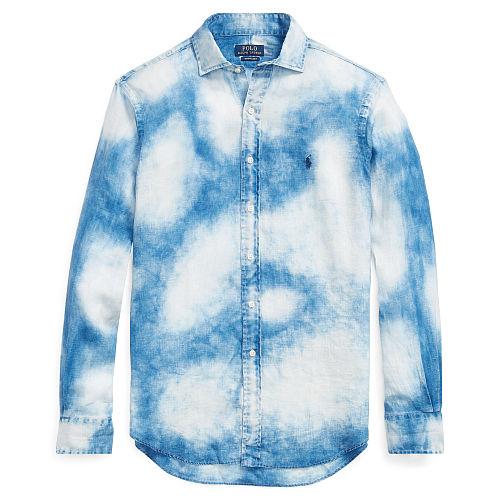 Polo Ralph Lauren Standard Fit Linen Shirt French Blue/white