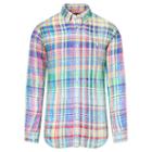 Polo Ralph Lauren Ocean-wash Linen Sport Shirt Chroma Blue/purple Multi