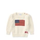 Ralph Lauren Flag Cotton Sweater Chic Cream 6m