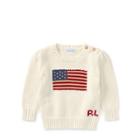 Ralph Lauren Flag Cotton Sweater Chic Cream 6m