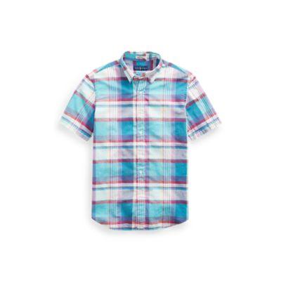 Ralph Lauren Classic Fit Madras Shirt Turquoise/red Multi 3x Big