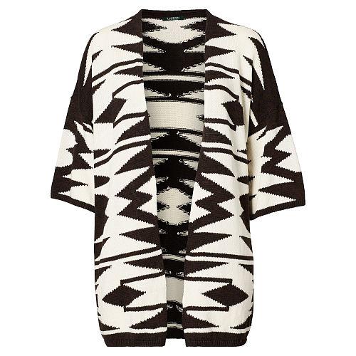 Ralph Lauren Lauren Woman Cotton-linen Cardigan Herbal Milk/polo Black