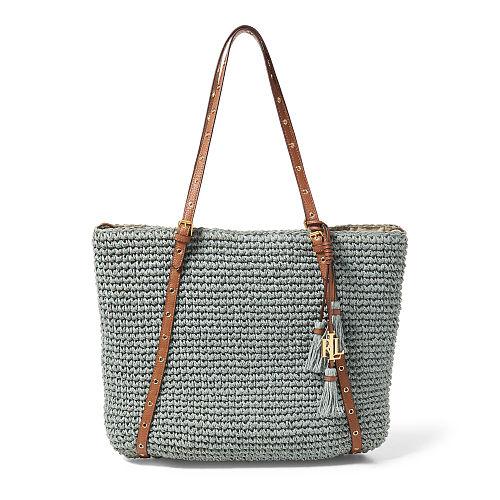 Ralph Lauren Lauren Hayden Straw Tote Seaglass