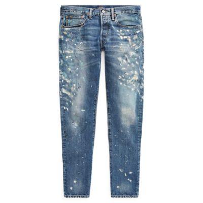 Ralph Lauren Sullivan Slim Distressed Jean Sawyer Paint Spatter