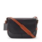 Polo Ralph Lauren Two Tone Leather Messenger Bag Black/cognac