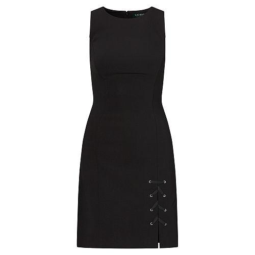 Ralph Lauren Lauren Lace-up-hem Dress Black