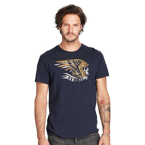 Ralph Lauren Denim & Supply Cotton Jersey Graphic Tee Cl Navy Dsrl Wing Scream