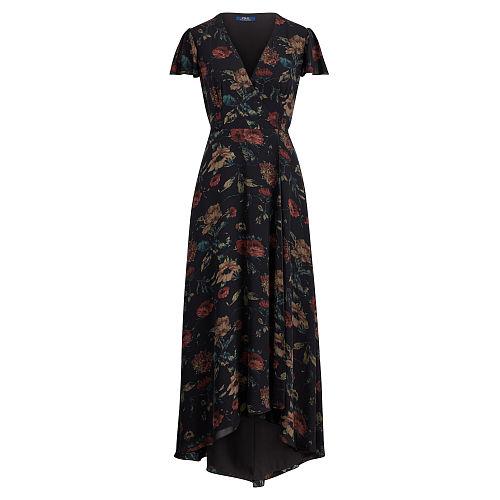 Polo Ralph Lauren Silk Georgette Wrap Maxidress