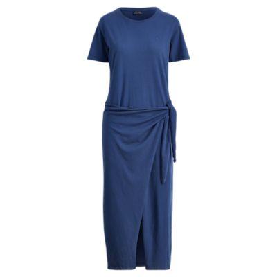 Ralph Lauren Side-tie Jersey Maxidress Rustic Navy