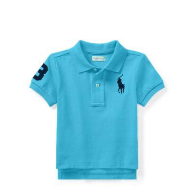 Ralph Lauren Cotton Mesh Polo Shirt Margie Blue 6m