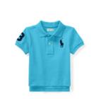 Ralph Lauren Cotton Mesh Polo Shirt Margie Blue 6m
