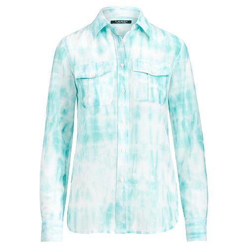 Ralph Lauren Lauren Petite Tie-dye Button-down Shirt Multi