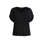 Ralph Lauren Crepe-panel Jersey Top Polo Black