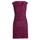 Ralph Lauren Lace V-neck Dress Exotic Ruby