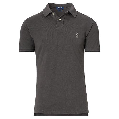 Polo Ralph Lauren Slim Fit Weathered Mesh Polo Black Mask
